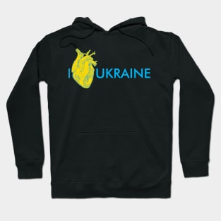 I love Ukraine, an anatomical heart in the colors of the flag. Hoodie